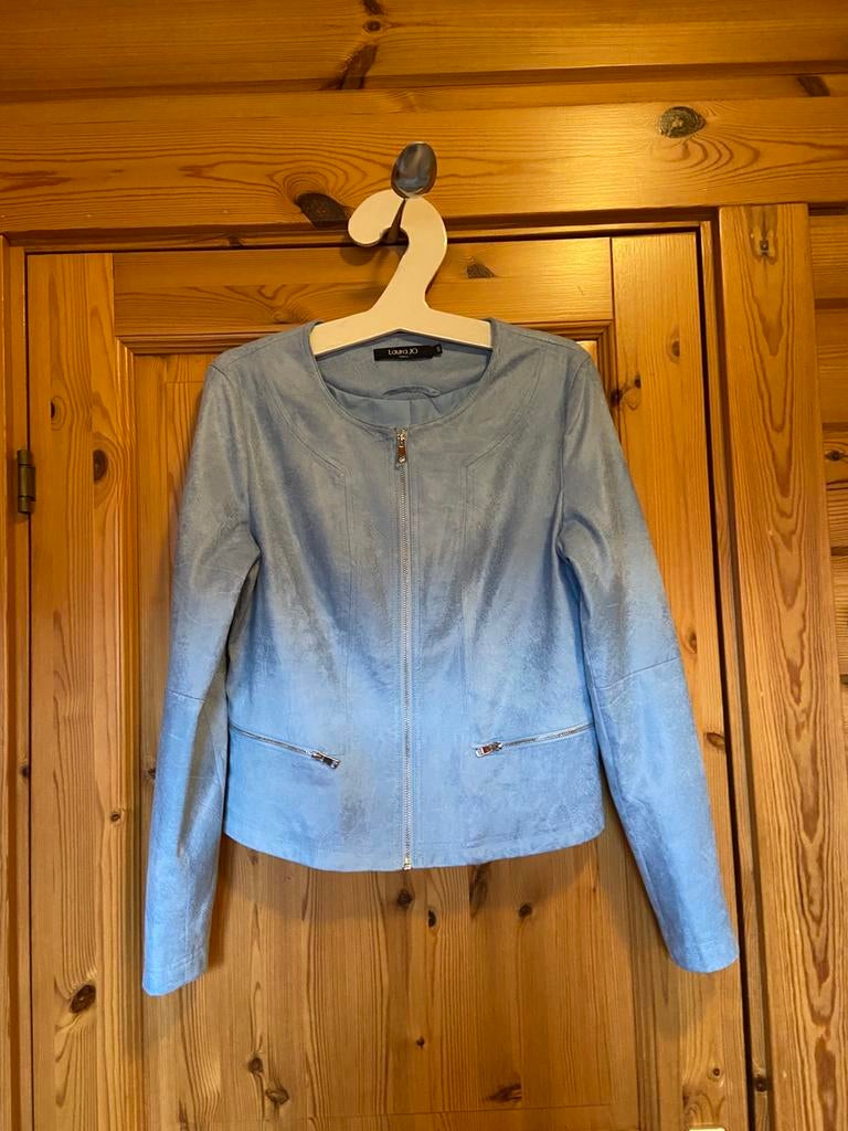Jas laura jo paris rits lichtblauw S oto 45 lengte 53, Blauw, Ophalen of Verzenden, Zo goed als nieuw, Jasje