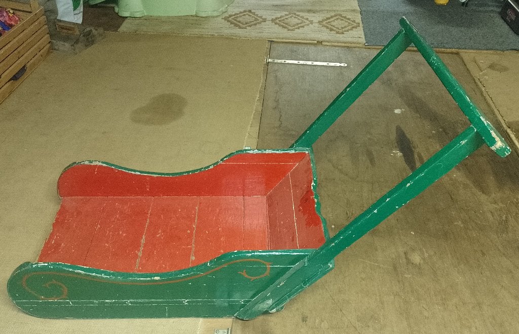 Antieke houten slee., Antiek en Kunst, Ophalen