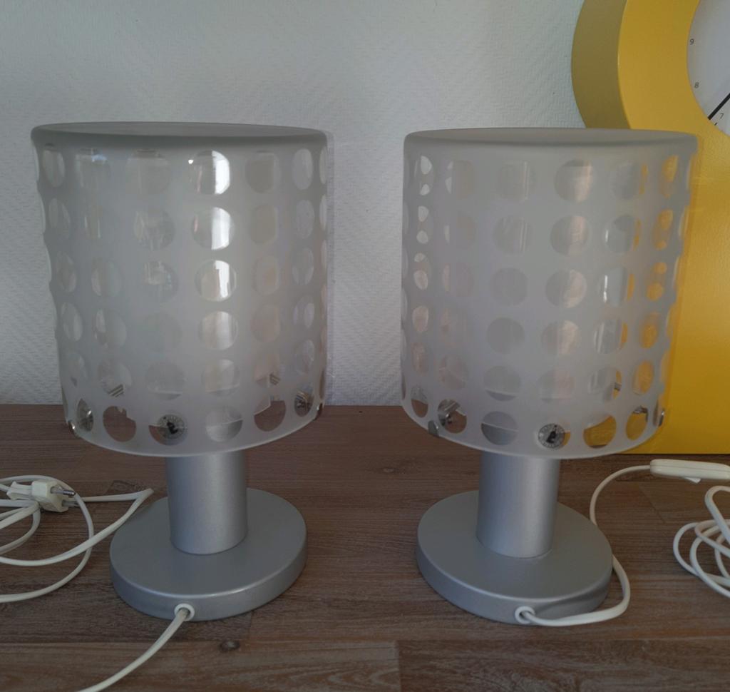 Vier tafellampen Ikea type käre, lees de beschrijving, Ophalen of Verzenden, Zo goed als nieuw, Glas, Minder dan 50 cm