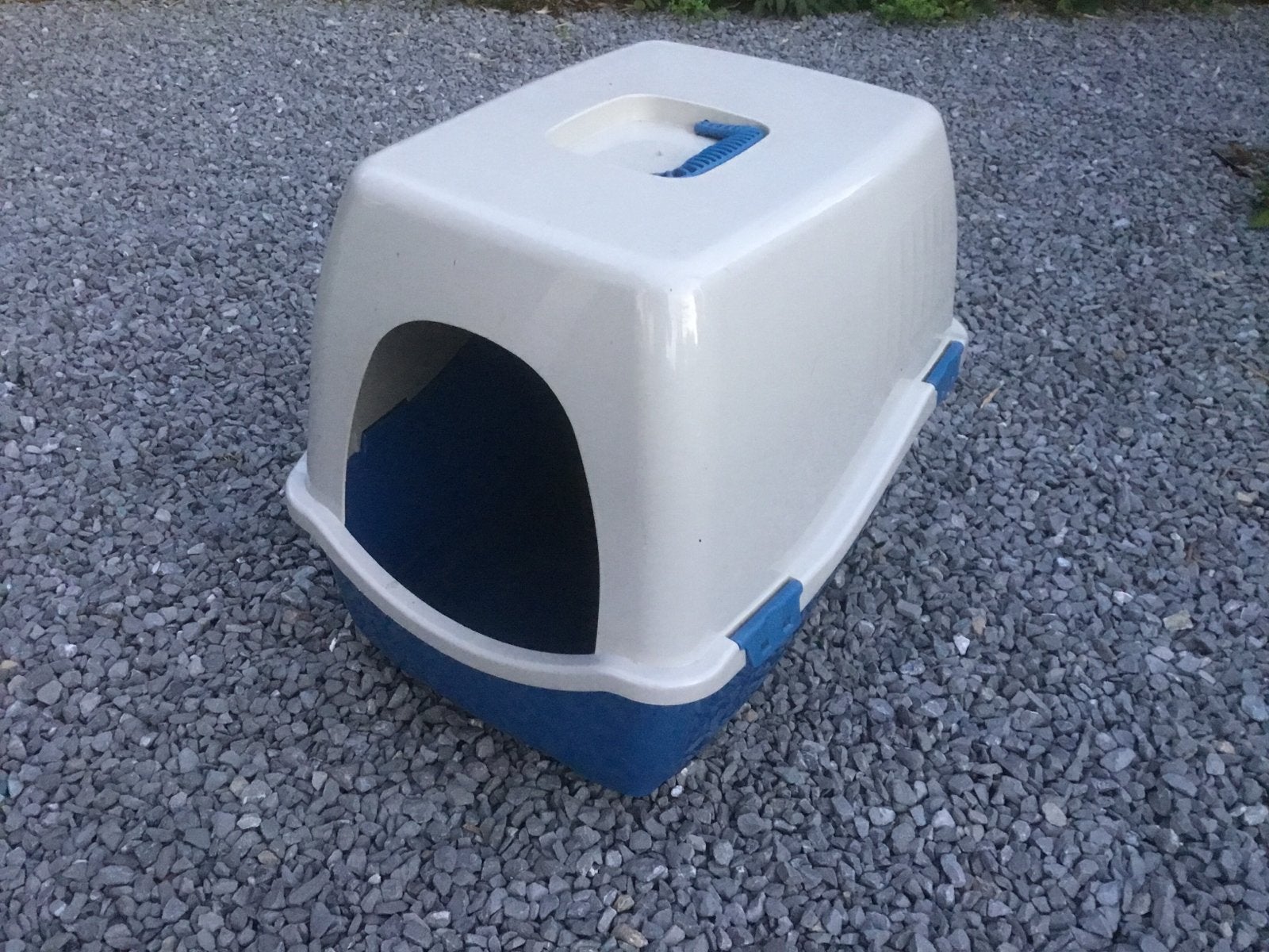 Kattenbak, blauw / grijs, Dieren en Toebehoren, Ophalen, Zo goed als nieuw, Gesloten