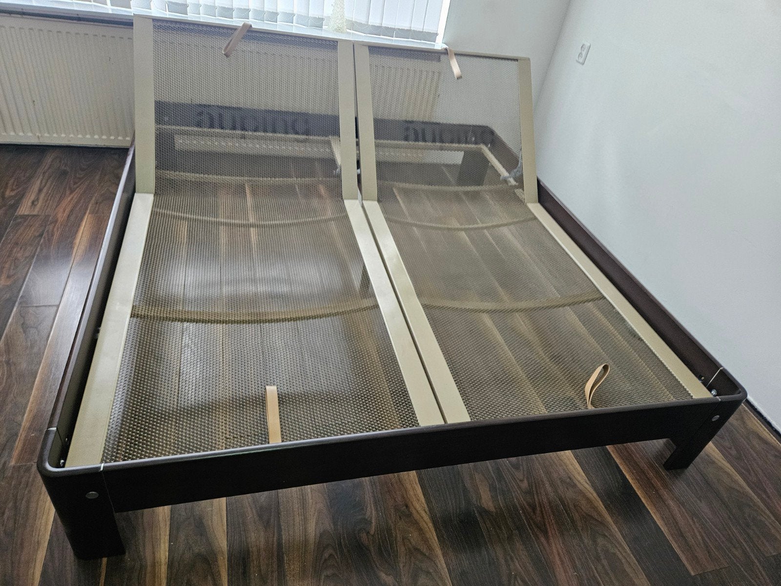 Auping 2perbed 180x200(34 cm) met  verstelbare spiralen, Ophalen, Bruin, Tweepersoons, 180 cm