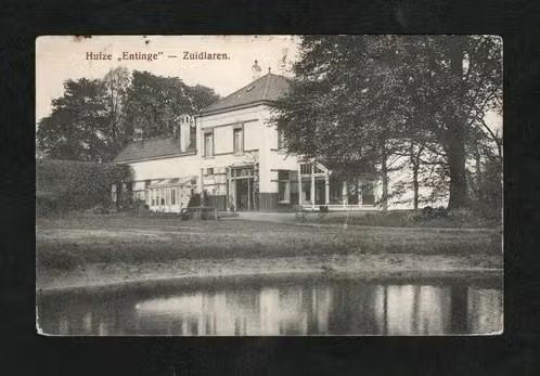 Zuidlaren Huize Entinge 1913., Ophalen of Verzenden, Voor 1920, Gelopen, Drenthe