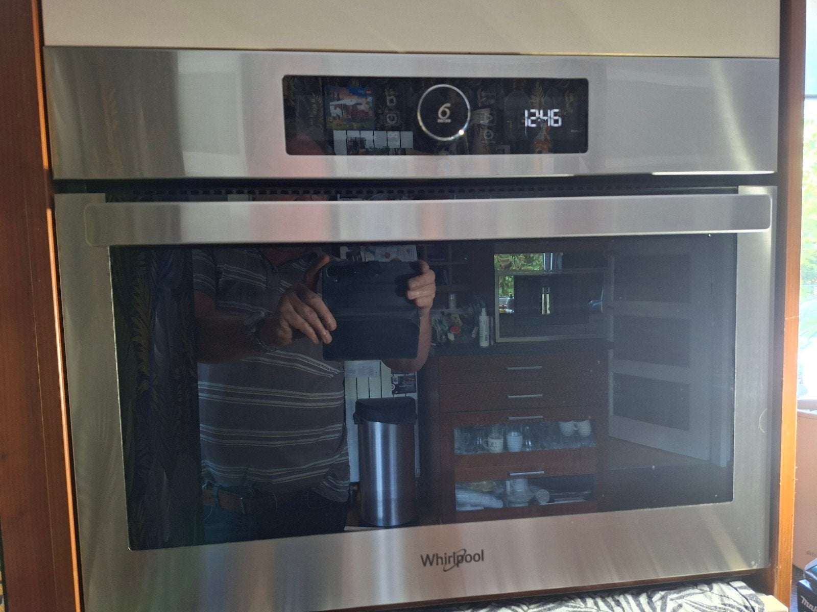 z.g.a.n Whirlpool AMW 9605 Inbouw Combimagnetron, Ophalen, Zo goed als nieuw, Hete lucht, Inbouw
