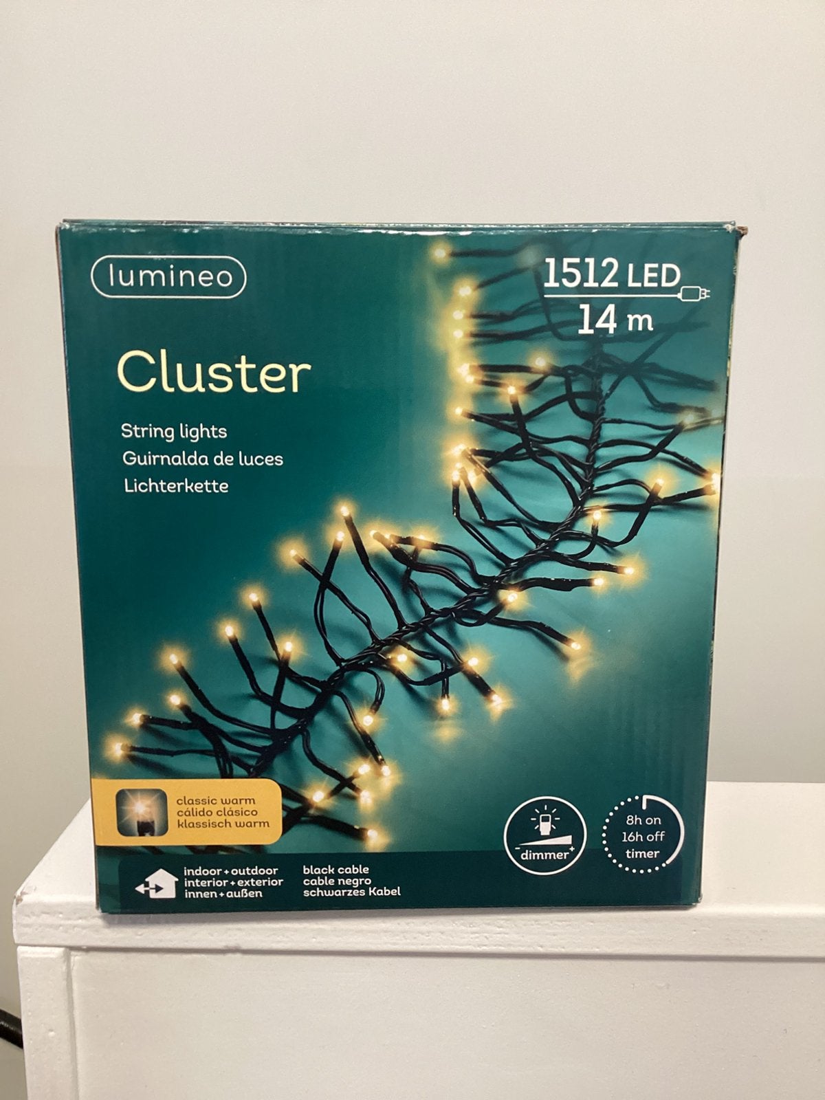 Cluster kerst verlichting warm wit nieuw 14 meter, Diversen, Ophalen of Verzenden, Nieuw