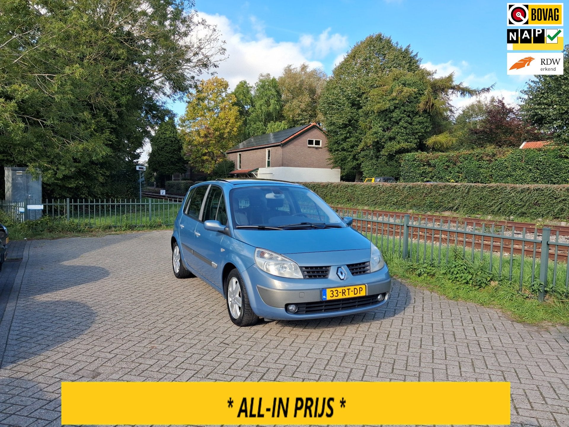 Renault Scénic 1.6-16V Privilège panorama trekhaak automaa, 1345 kg, Stof, Gebruikt, Zwart