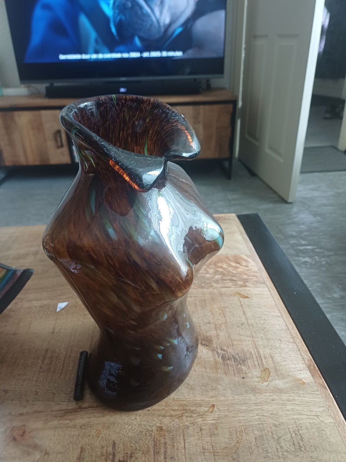 vintage  ideas blossom vaas bruin gevlamd mooie  vrouwlijk, Ophalen of Verzenden