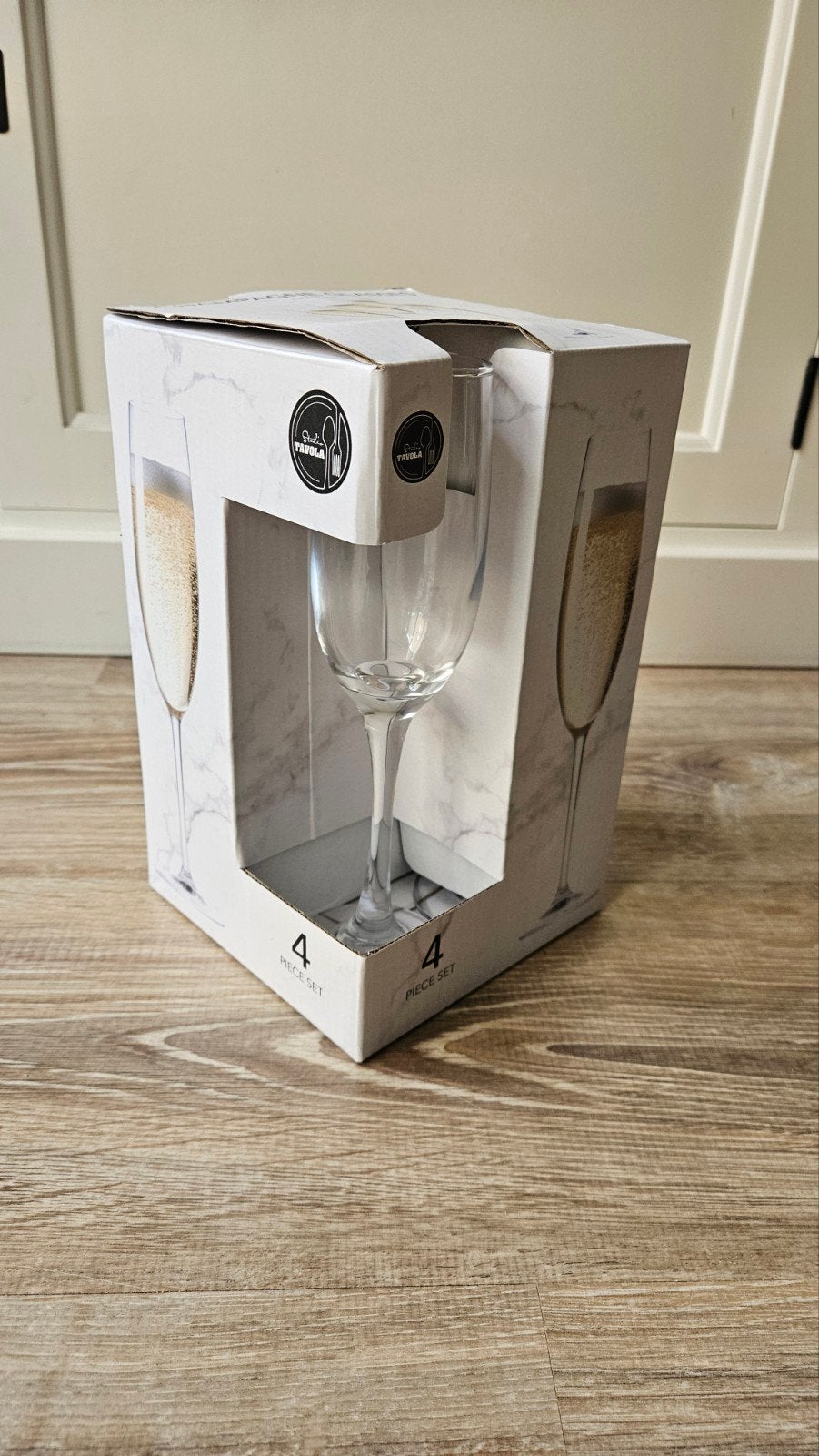 Studio Tavola Champagneglazen - Set van 4 (Nieuw), Ophalen, Nieuw, Glas, Overige merken