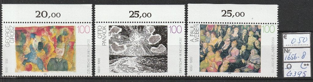 Bund 20e Eeuw Duitse Schilderkunst Michel 1656-8 Nr.A395p, Verzenden, 1990 tot heden, Postfris