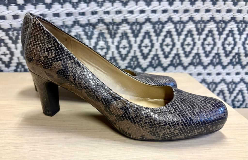 Pumps met slangenprint - Maat 41, Ophalen of Verzenden, Gedragen, Bruin, Pumps