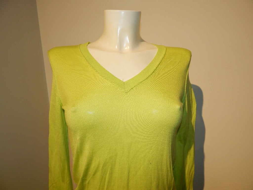 Dolce & Gabbana fijn gebreide trui met zijde lime mt S, Dolce & Gabbana, Verzenden, Maat 36 (S), Gedragen