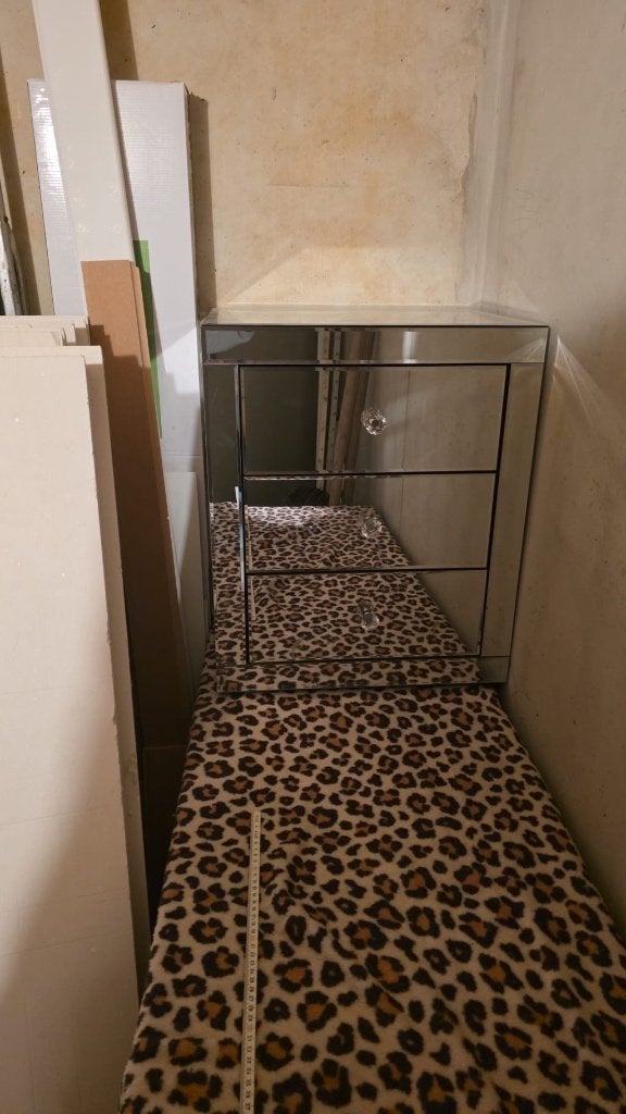 Spiegel kastje met lades, Ophalen, Gebruikt, 50 tot 100 cm, Glas
