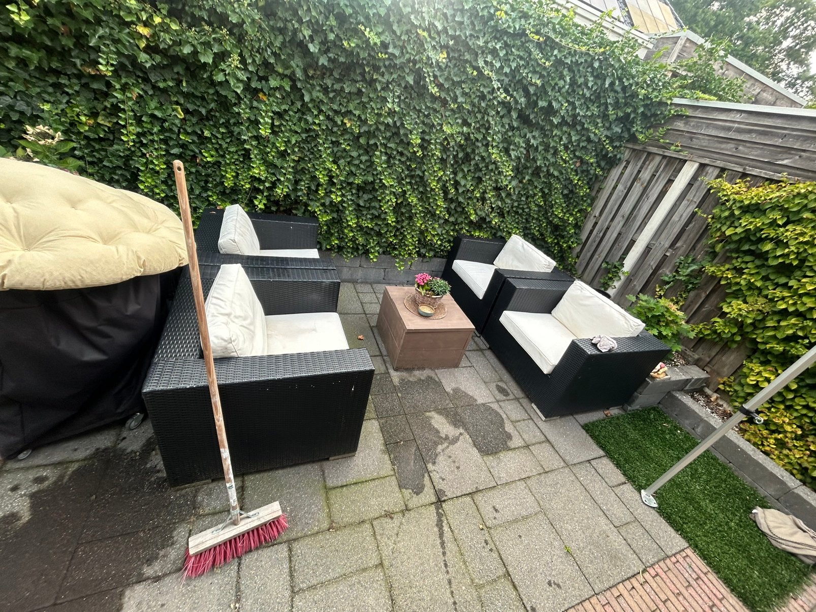 Loungeset Te Koop!, Tuin en Terras, Tuinsets en Loungesets, Ophalen, 4 zitplaatsen, Gebruikt, Rotan