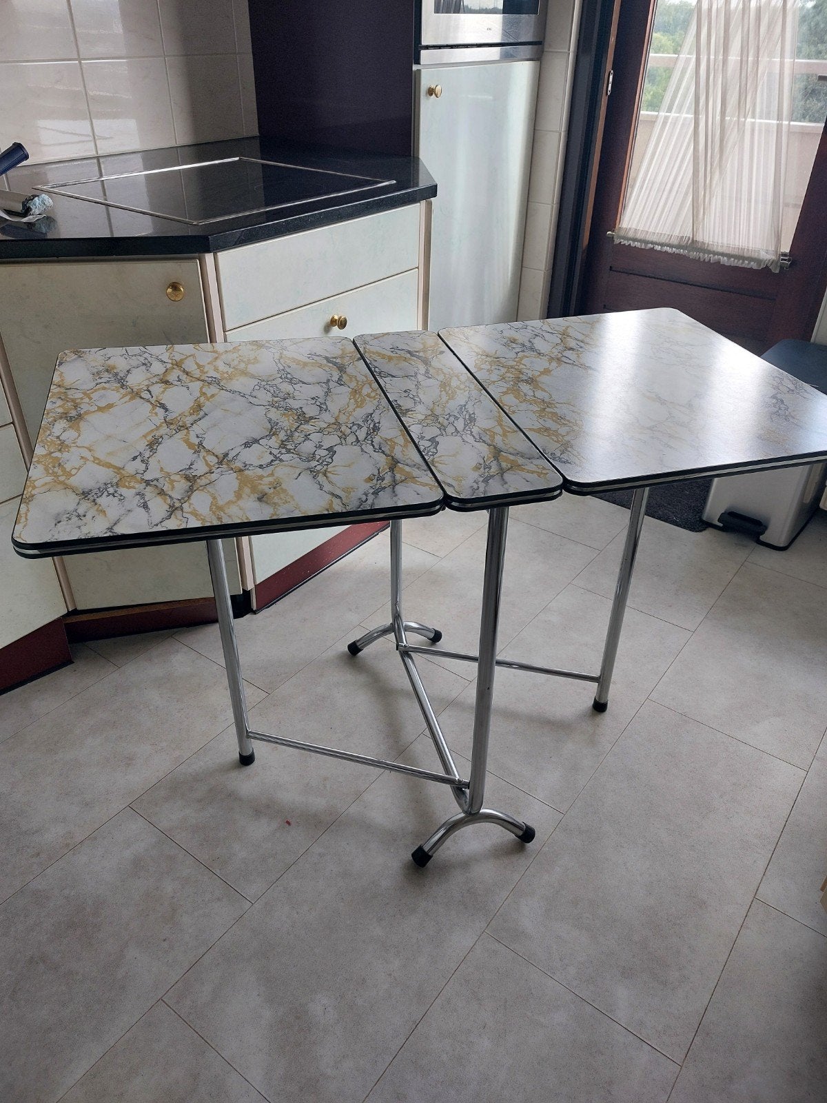 vintage klaptafel jaren70.80, Ophalen, 100 tot 150 cm, Tot twee personen, 50 tot 100 cm
