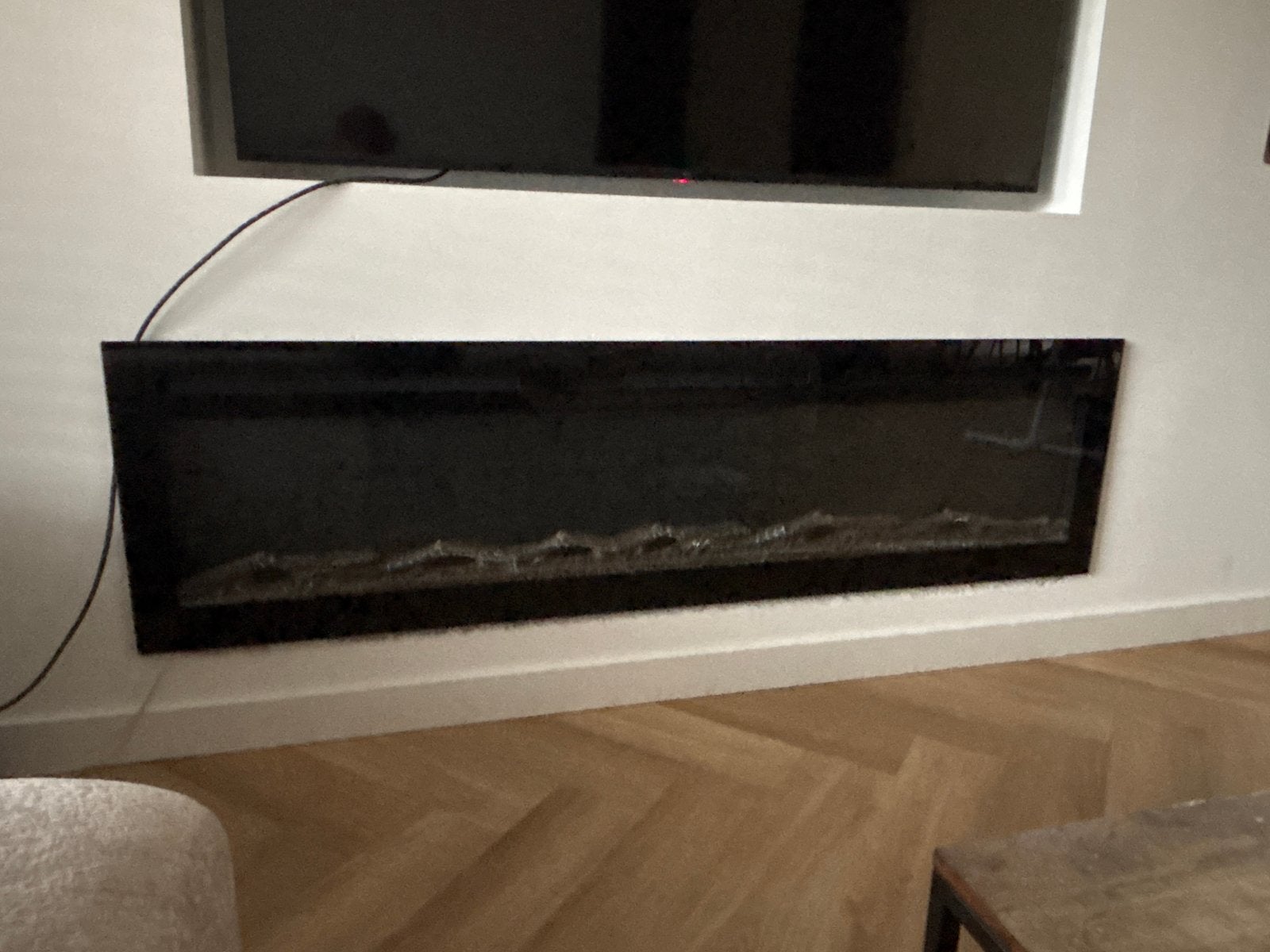 Sfeerhaard Moderne elektrische haard - wandmontage, Ophalen of Verzenden, Gebruikt, Hangende haard, Elektrische haard