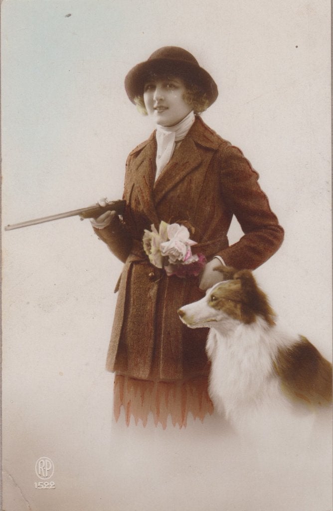 Meisje met Schotse Collie. Zeer oude AK. 1926, Verzenden, 1920 tot 1940, Gelopen, Kinderen