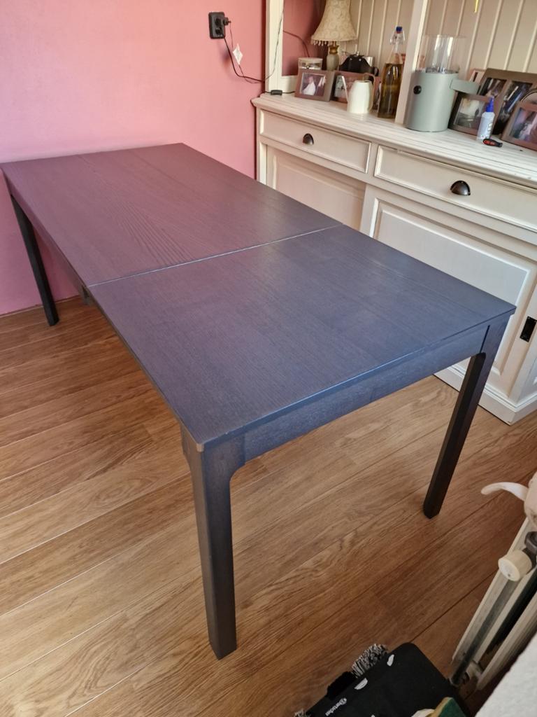 IKEA EKEDALEN Eettafel - Uitschuifbaar, Donkergrijs, Ophalen, 100 tot 150 cm, Modern, Scandinavisch, 50 tot 100 cm