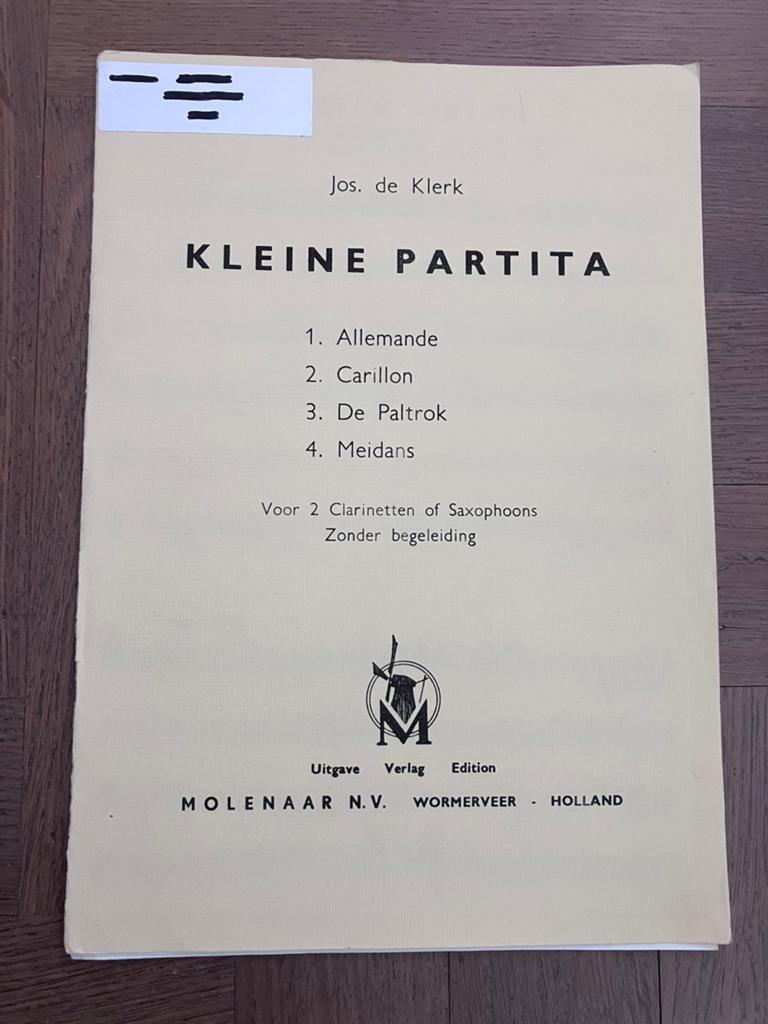 Kleine partitia voor klarinet of saxofoons, Ophalen of Verzenden, Les of Cursus, Klarinet
