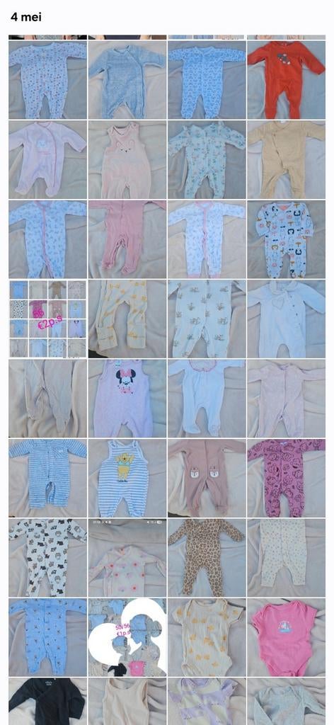 Grote partij babykleding maat 50 en 50/56, Ophalen of Verzenden, Gebruikt, Diverse merken, Jongetje of Meisje
