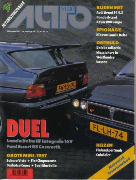 Autovisie 26 1992: Ford Escort RS Cosworth - Lancia Delta HF, Ophalen of Verzenden, Gelezen, Algemeen
