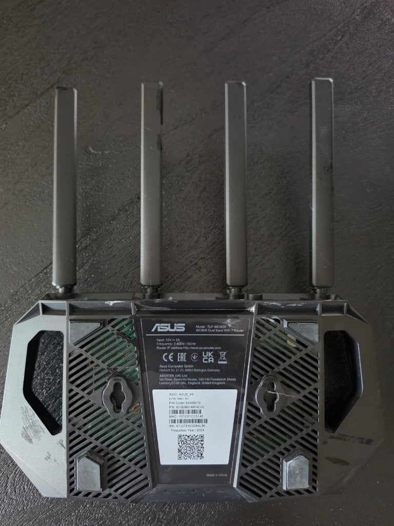 ASUS TUF Gaming BE3600 WiFi 7 router, Computers en Software, Routers en Modems, Ophalen of Verzenden, Zo goed als nieuw, Router
