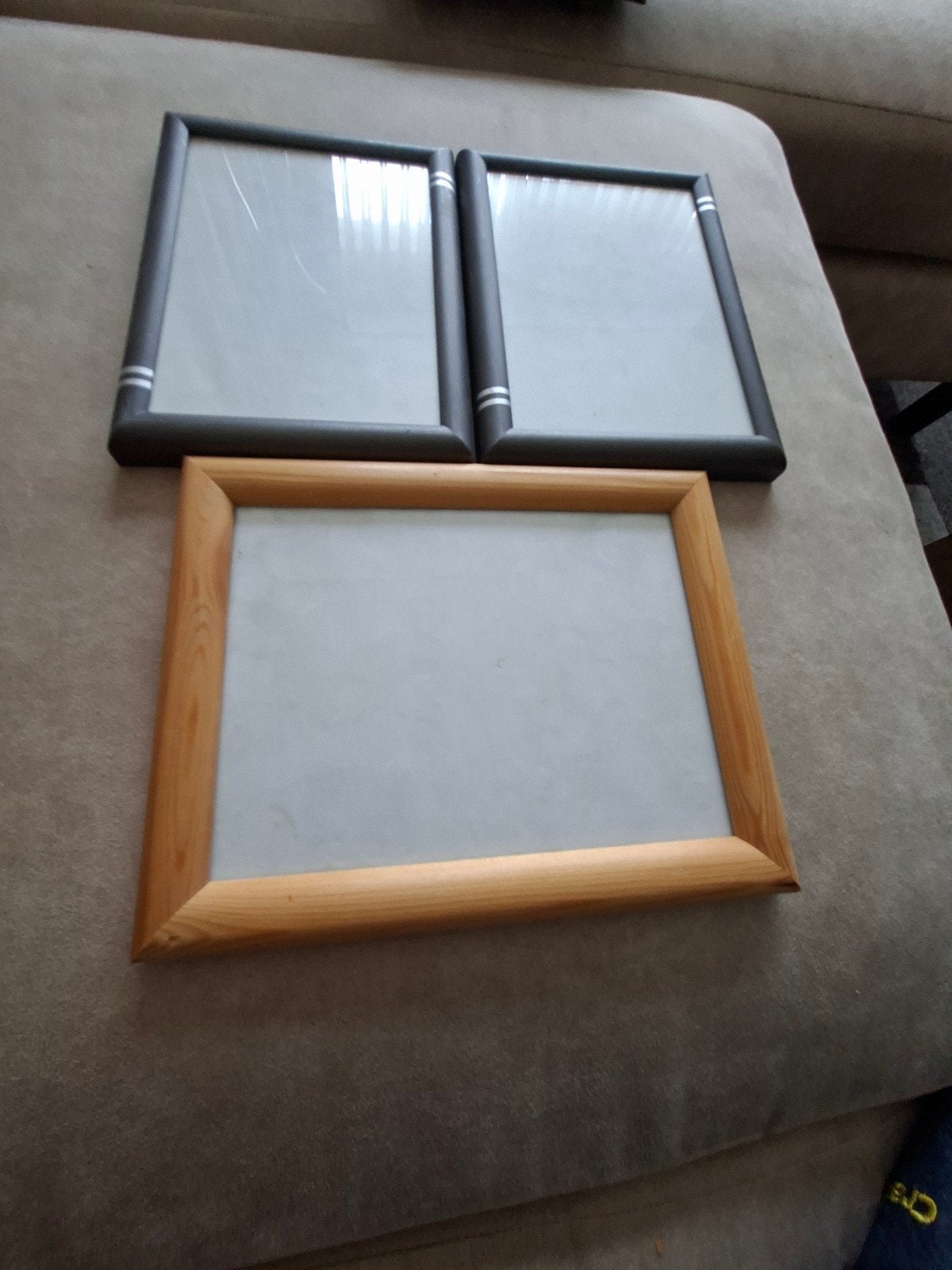 Set van 3 fotolijsten: 2 zwart, 1 houtkleurig, Gebruikt, Ophalen of Verzenden, Fotolijst, Met glas