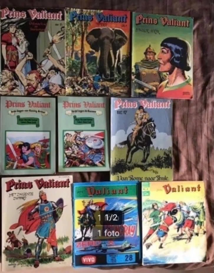 9 uitgaves prins Valiant door Harold Foster, Meerdere stripboeken, Ophalen of Verzenden, Gelezen