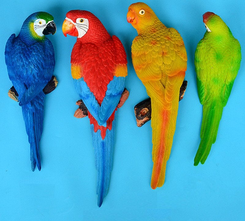 Papegaai Beeld / Tuin Vogel Kunst Beeldje Boom Decoratie, Tuin en Terras, Tuinbeelden, Verzenden, Nieuw, Overige materialen, Dierenbeeld
