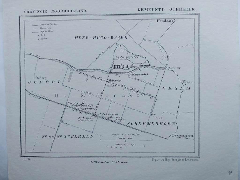 36 / Oterleek Hensbroek Schermerhorn Oudorp Ursem J. Kuyper, Antiek en Kunst, Ophalen of Verzenden
