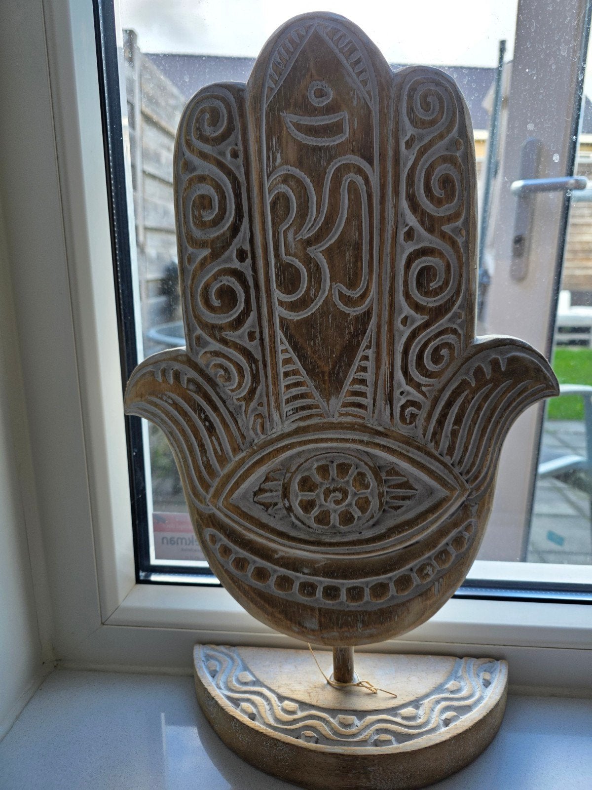 Hamsa hand decoratie - Hout - Oosters, Hout, Ophalen of Verzenden, Bruin, Oosters
