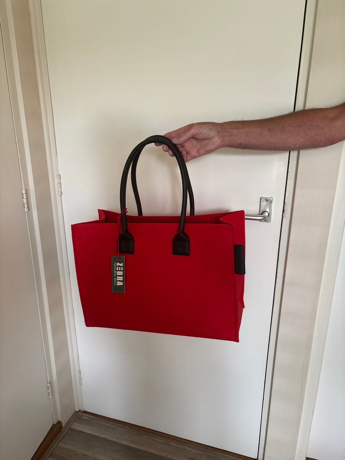 Zebra Natural Bag - Rode Shopper/Handtas, Verzenden, Nieuw, Rood, Shopper
