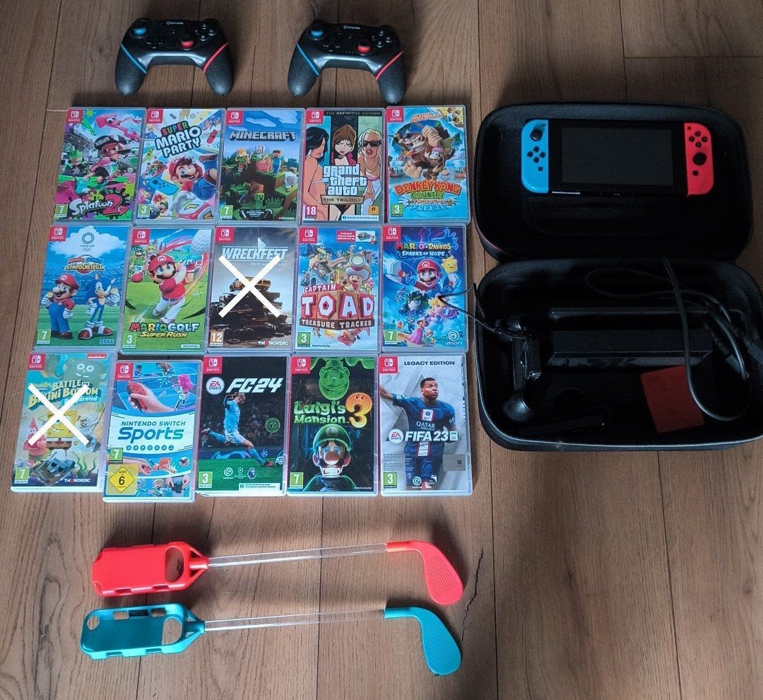 Nintendo Switch Compleet met Games, Koffer & Accessoires, Spelcomputers en Games, Met games, Met 2 controllers, Ophalen of Verzenden