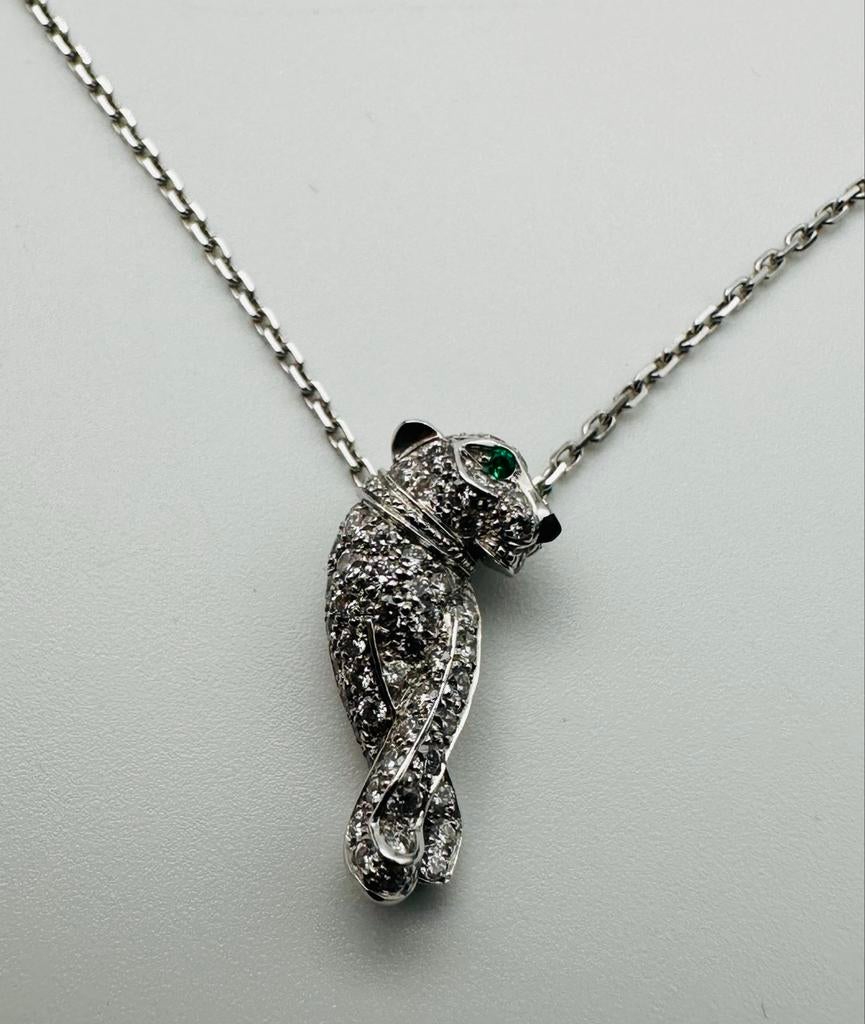 Cartier Panthère hanger ketting 18K witgoud diamanten, Sieraden, Tassen en Uiterlijk, Kettingen, Gebruikt, Ophalen of Verzenden