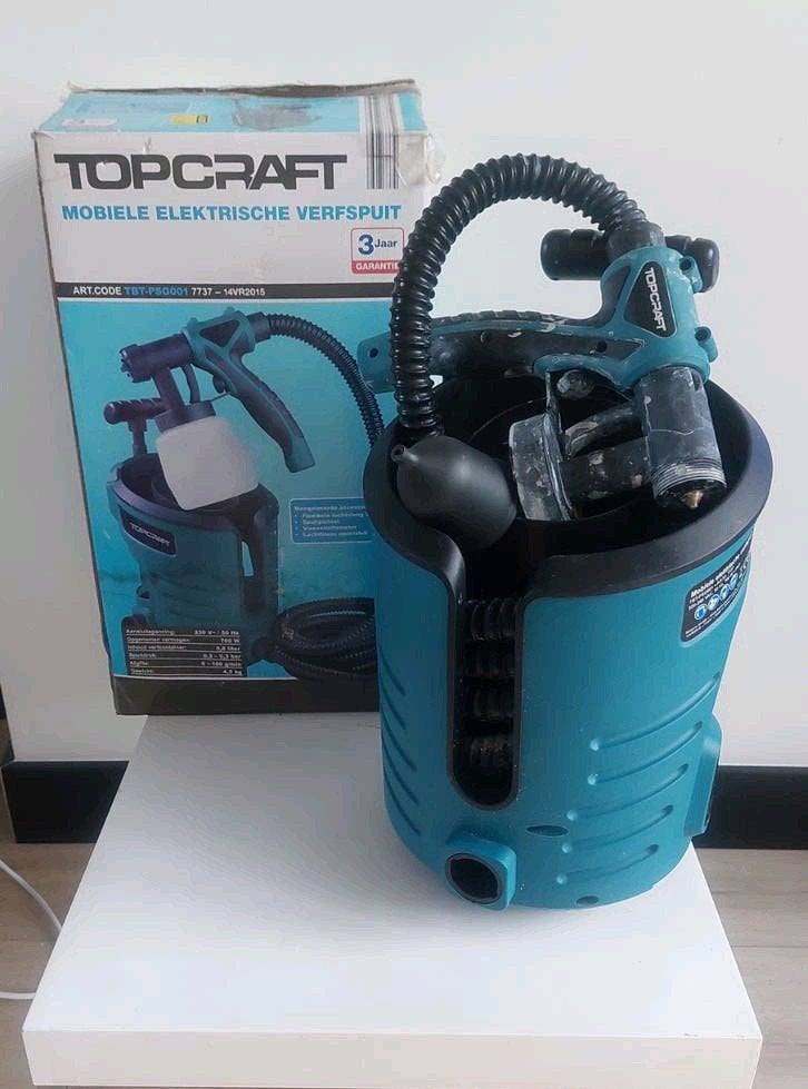 Topcraft mobiele verfspuit, Ophalen, Zo goed als nieuw, Verfspuit of Verfpomp