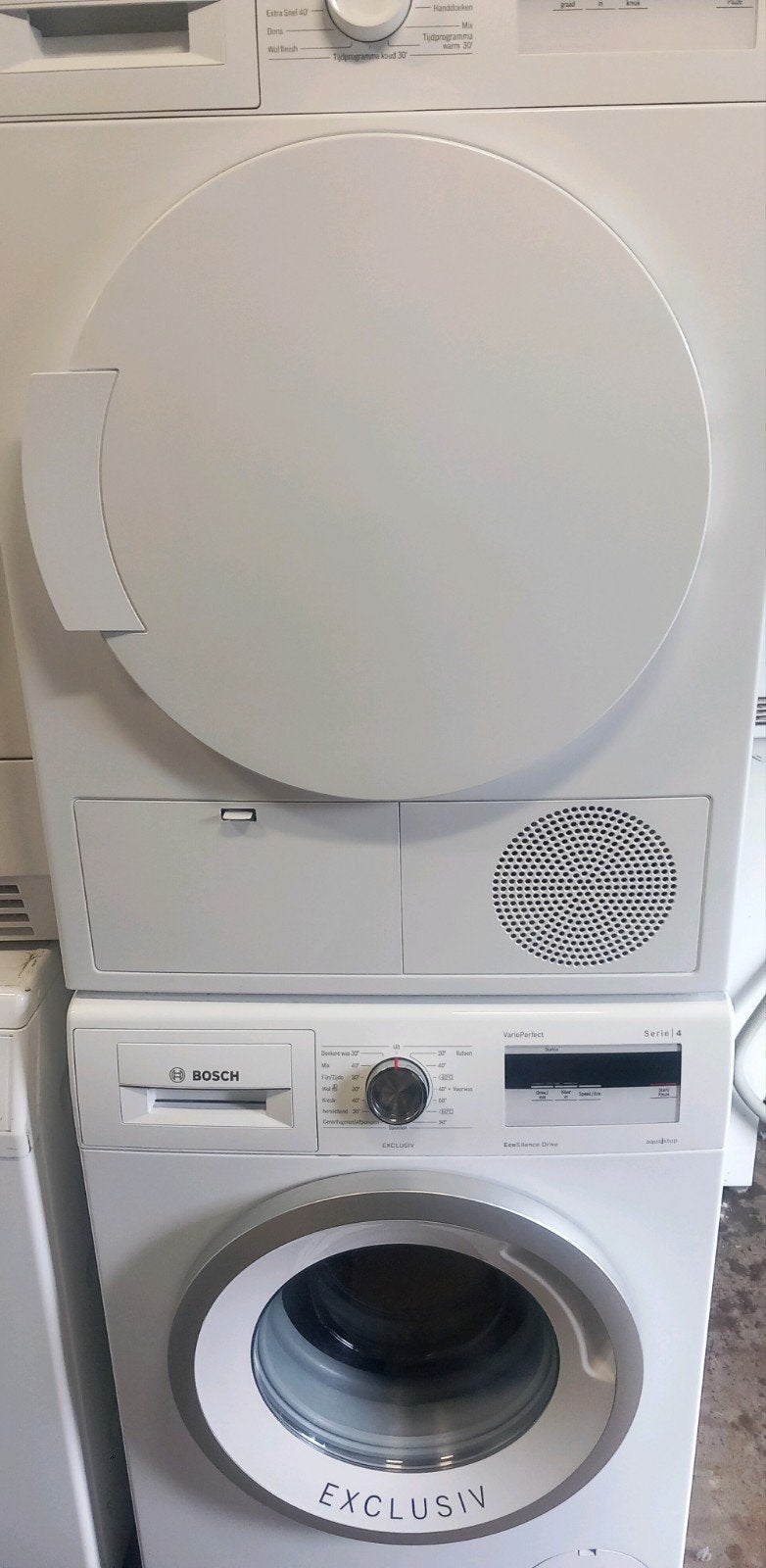 Setje BOSCH Serie|4 Wasmachine/Warmtepompdroger Incl.GARANTI, 6 tot 8 kg, Ophalen of Verzenden, Zo goed als nieuw, Minder dan 85 cm