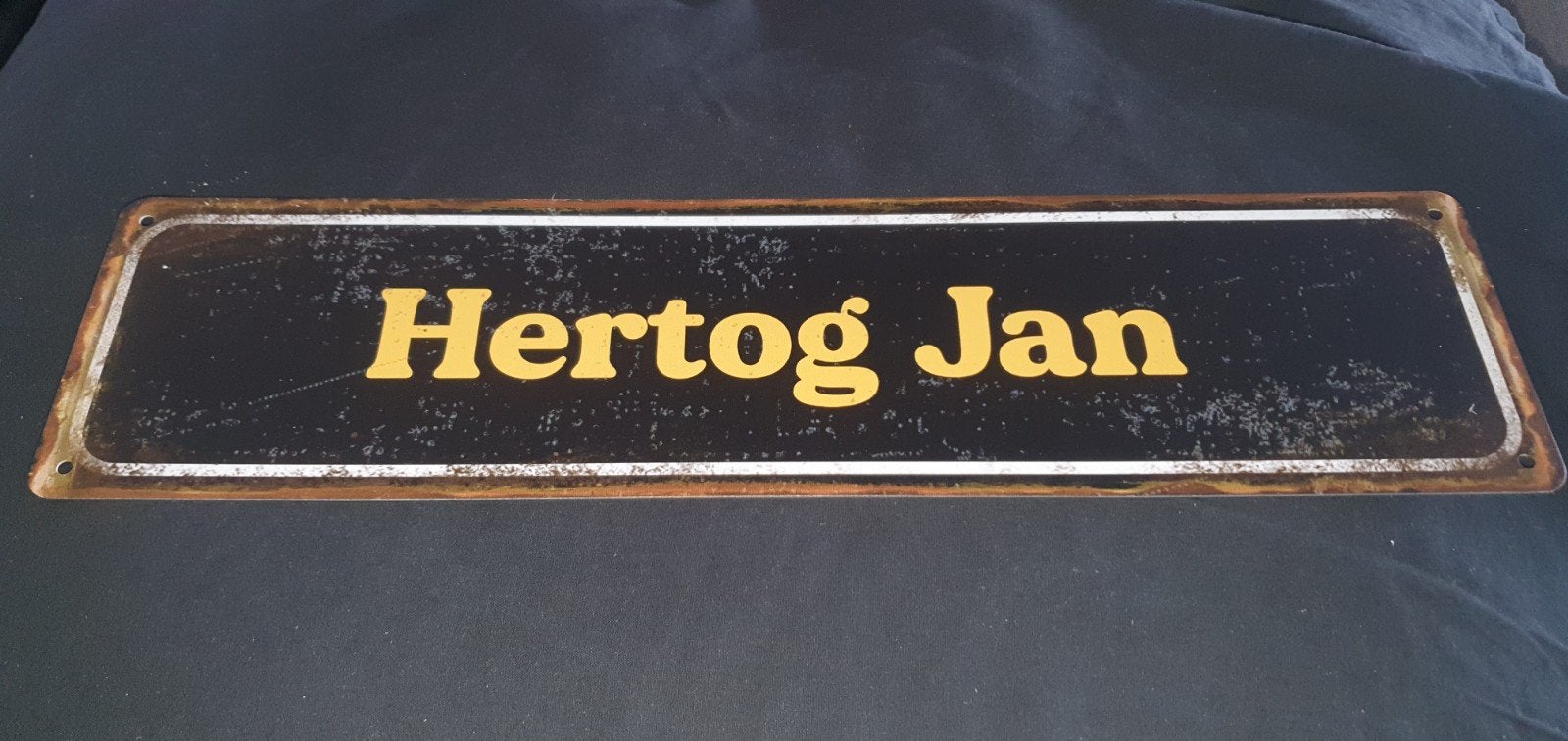 Hertog Jan wandbord 40x10 cm, Ophalen of Verzenden, Reclamebord, Plaat of Schild, Hertog Jan