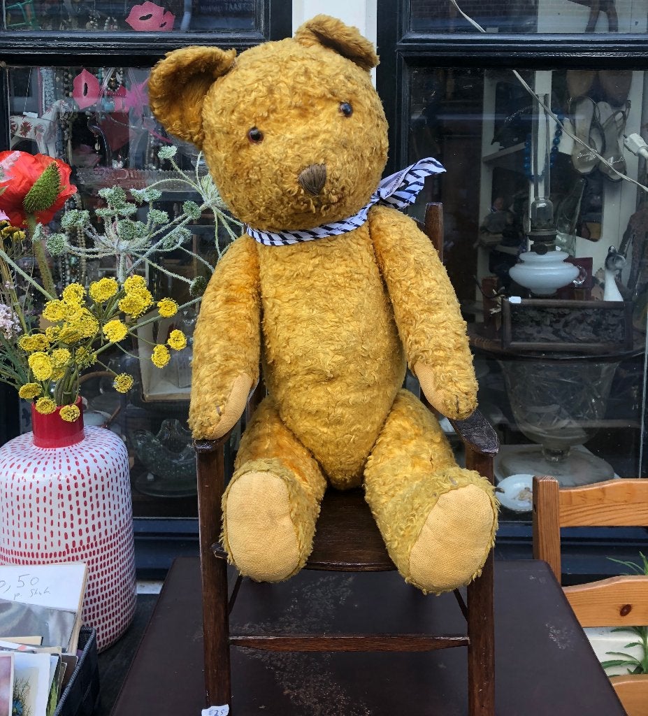 Oude Teddybeer, Verzamelen, Ophalen of Verzenden, Gebruikt, Stoffen beer, Overige merken