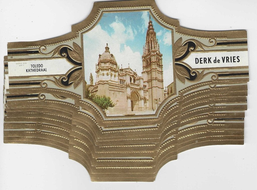 reeks 621   DERK DE VRIES  209  1-10   sigarenbanden, Ophalen of Verzenden, Zo goed als nieuw, Sigarenbandjes