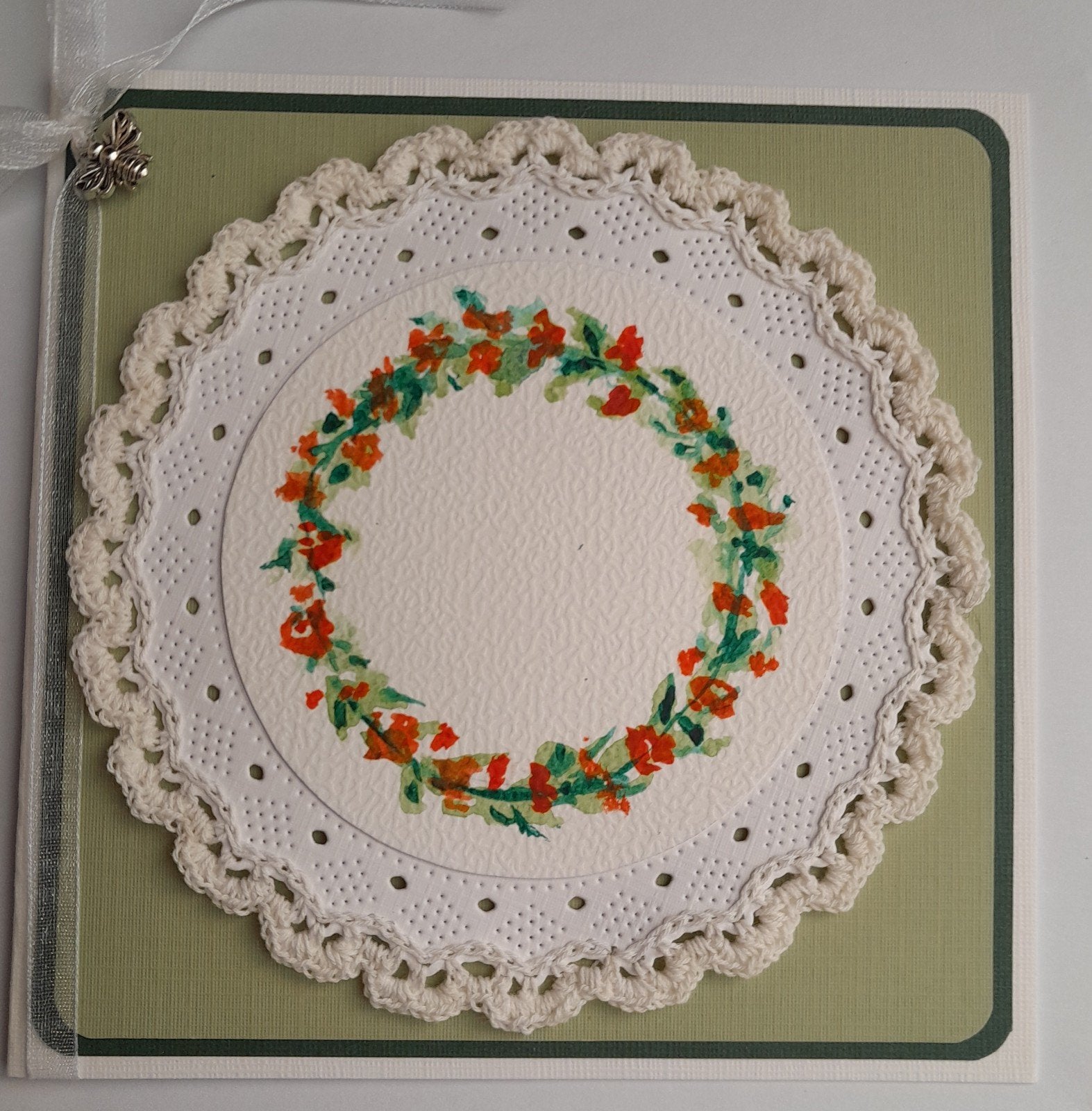 krans geschilderd met aquarel verf, Ophalen of Verzenden, Zo goed als nieuw, Overige thema's