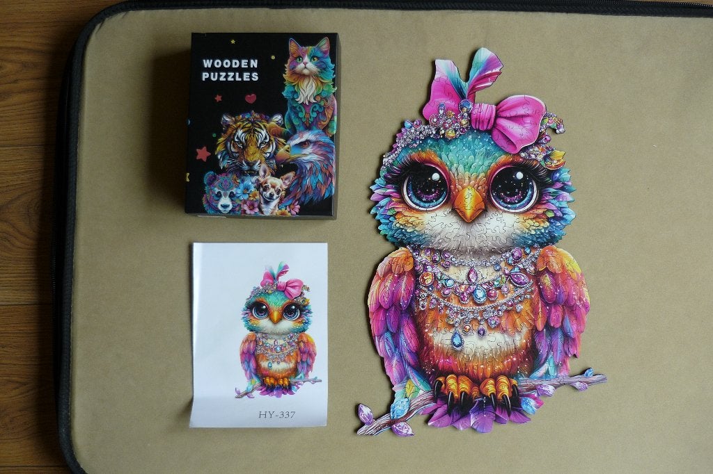 Houten puzzel (XL) '' VOGEL ''  + Poster 208 stukjes., Ophalen, Minder dan 500 stukjes, Zo goed als nieuw, Legpuzzel
