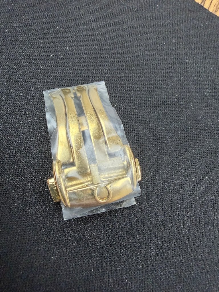 Omega gouden clasp gesp, 16 mm vouwsluiting Seamaster *NIEUW, Polshorloge, Omega, Goud, 1960 of later