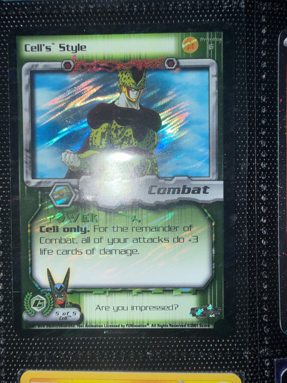 Dragon Ball Z TCG Cell's Style Foil Kaart, Ophalen of Verzenden, Zo goed als nieuw, Losse kaart, Foil