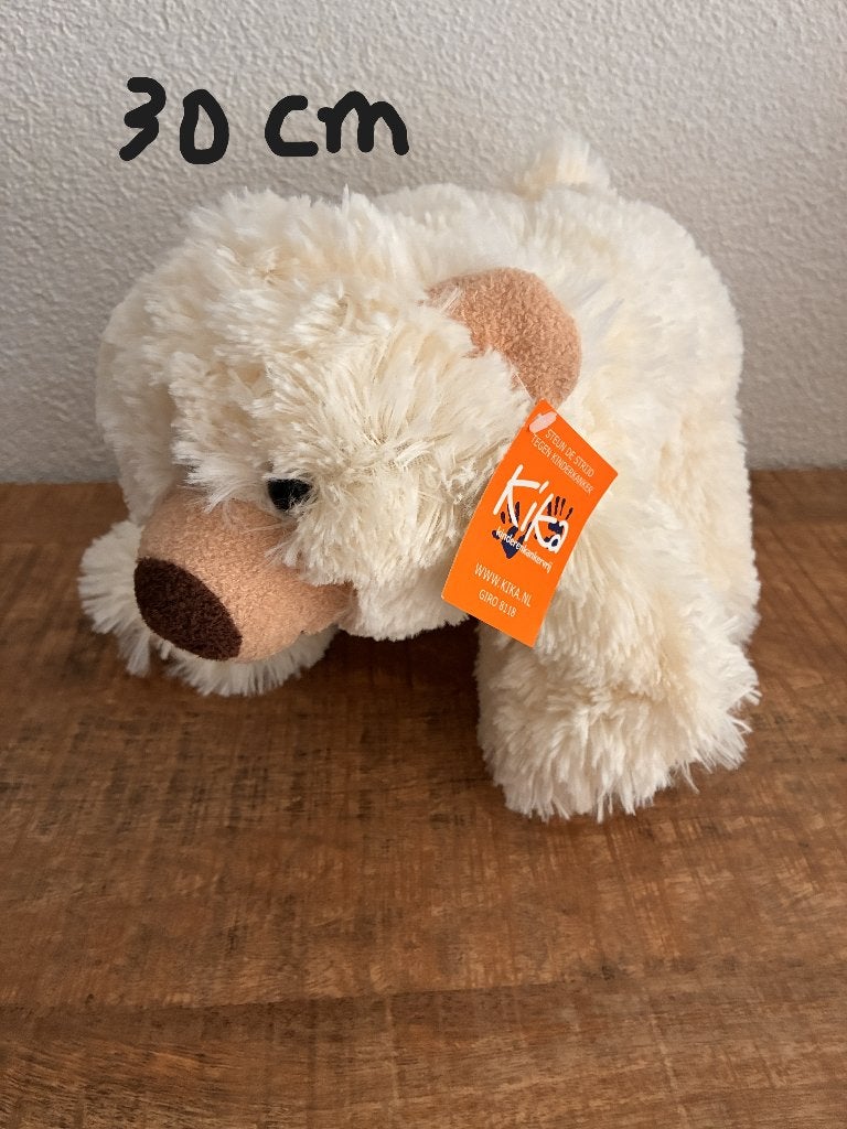 Kika knuffelbeer wit - ecru. Ong. 30 cm. NIEUW met kaartje., Ophalen of Verzenden, Nieuw, Beer, Middelgroot (20 tot 80 cm)