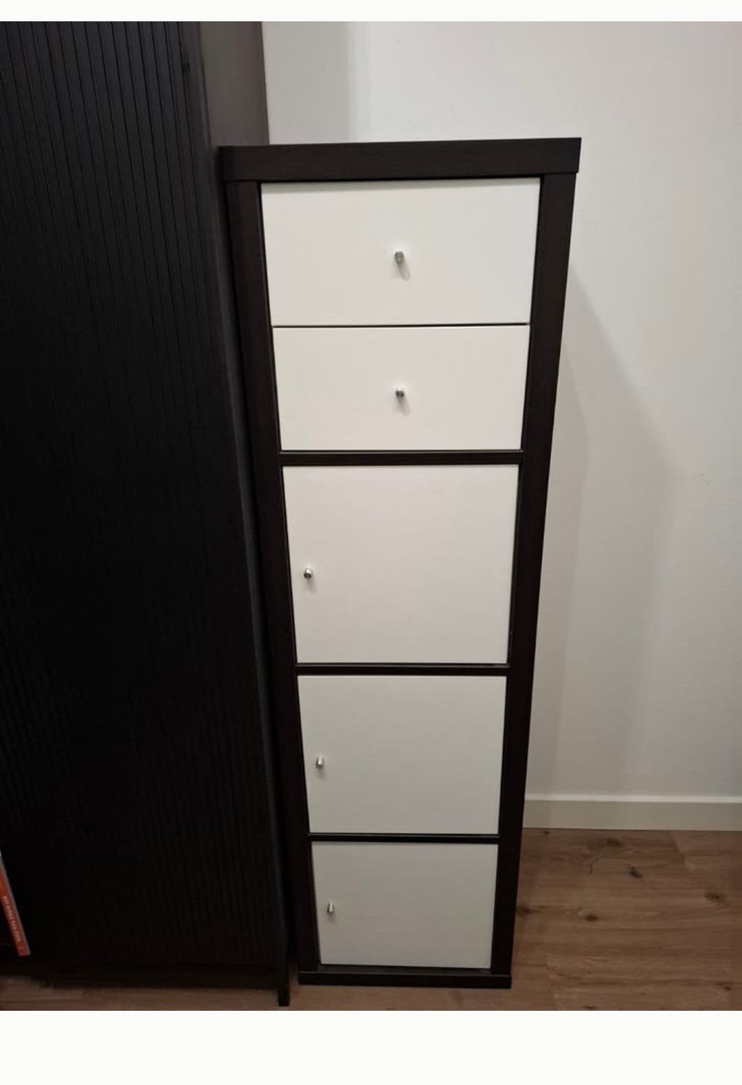 Opbergkast met 4 vakken #ikea #kallax - Donkerbruin/Wit, Ophalen, Gebruikt