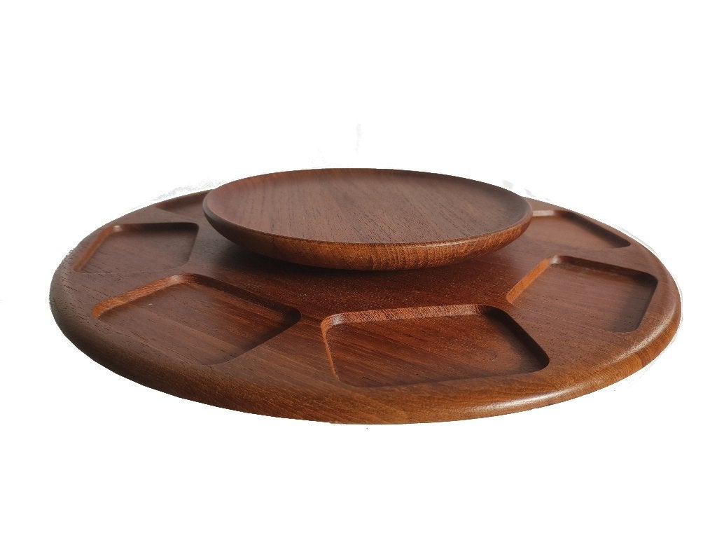 Prachtig vintage teak Deens design Digsmed lazy susan, Ophalen of Verzenden, Gebruikt, Hout