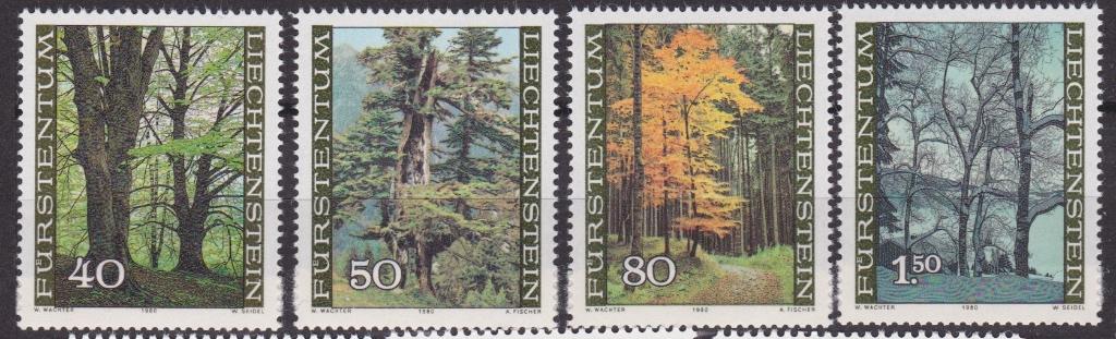 TSS Kavel 220073 Liechtenstein bos PF minr 757-760 KOOPJE, Ophalen, Overige landen, Postfris