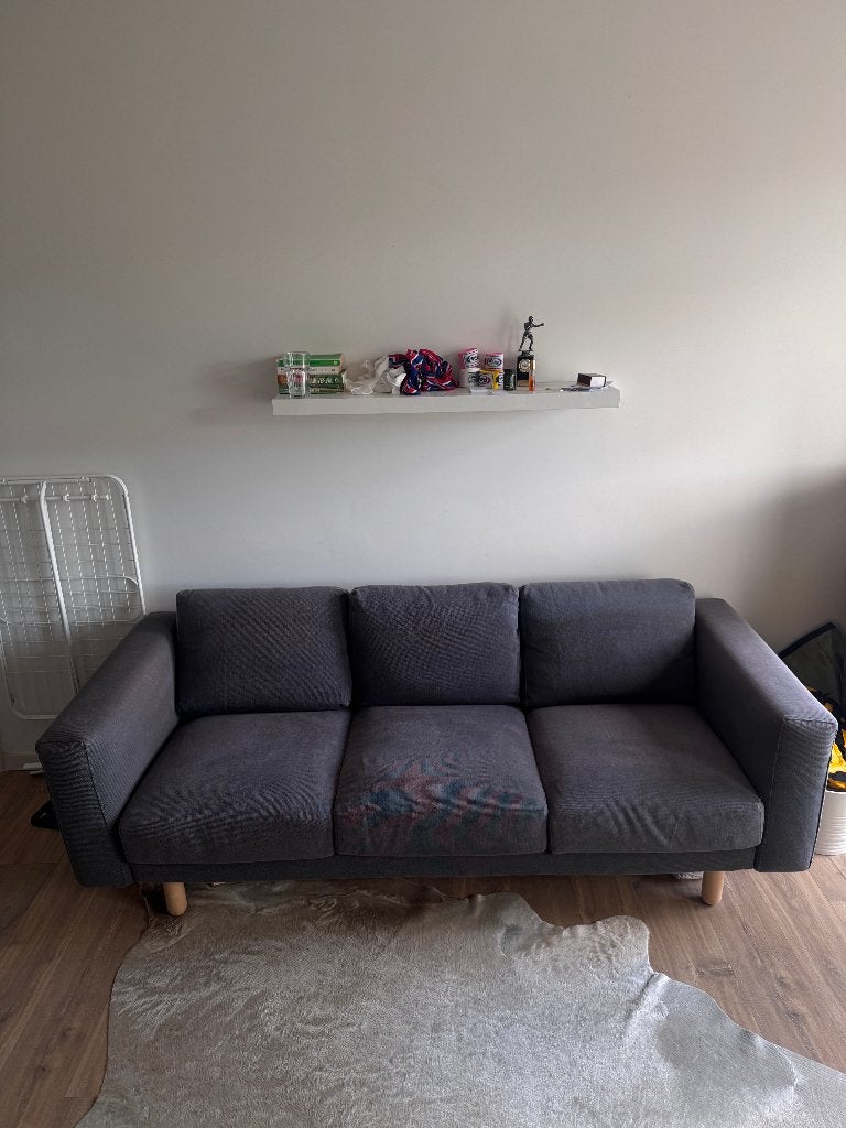 IKEA NORSBORG 3-zitsbank, donkergrijs (nieuwprijs €444), Ophalen, Gebruikt, Driepersoons, 75 tot 100 cm
