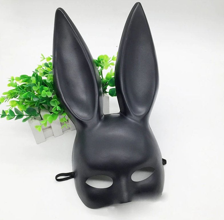 Dames Konijn Masker Bunny Zwarte Konijnenoren Oren Carnaval, Verzenden, Nieuw, Feestartikel, Overige