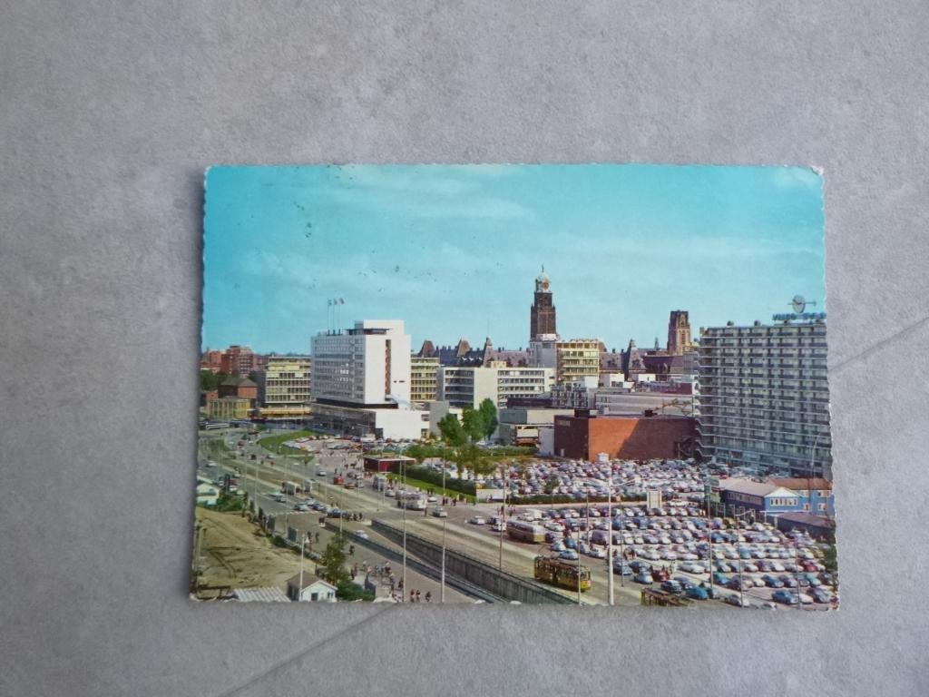 Rotterdam, Weena panorama/auto 1967, Verzenden, 1960 tot 1980, Gelopen, Zuid-Holland