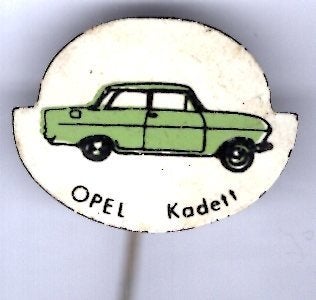 1964 Opel Kadett groen op blik auto speldje ( C_124), Ophalen of Verzenden, Zo goed als nieuw, Transport, Speldje of Pin