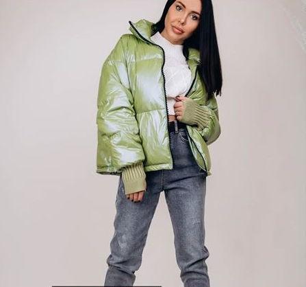 AmaiaTogo oversized glanzend dons puffer jas jack groen S, Nieuw, Ophalen of Verzenden, Maat 36 (S), Groen